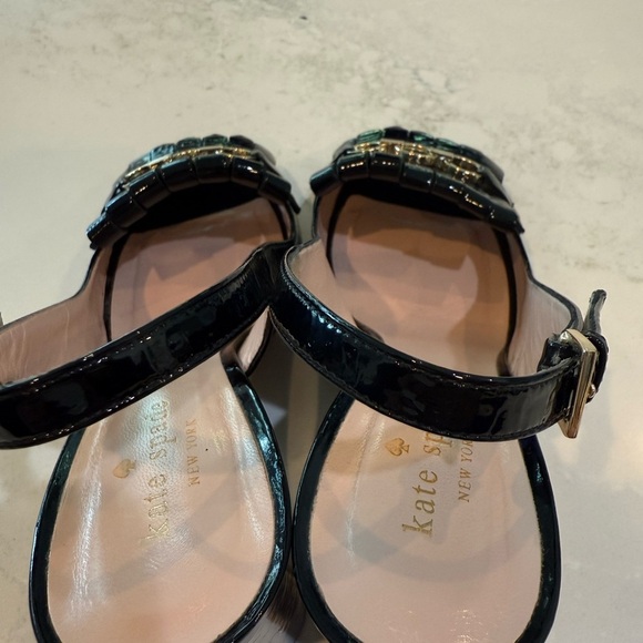 Kate Spade NY Caileen Kiltie Patent Leather Chunky Block Heel Slingback Pump - Picture 3 of 12